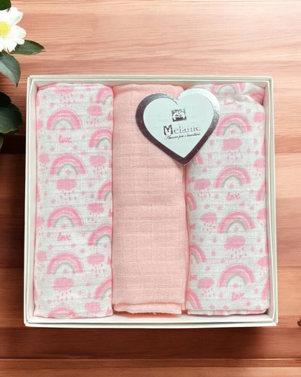 Set di garze piccole 100% cotone - BA004 DIS. LOVE