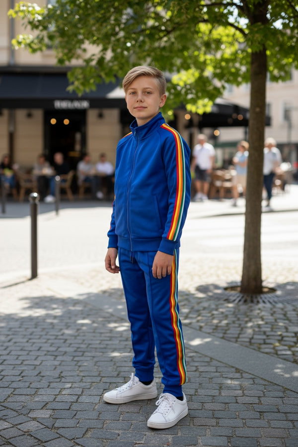 Tuta strisce colorate 
Felpa con zip 
Pantalone - SM-976