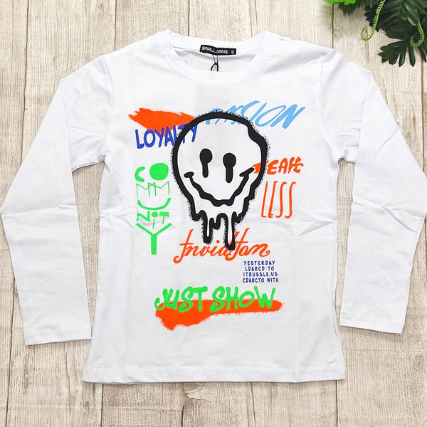 Maglia girocollo con scritta colorata - T-1967