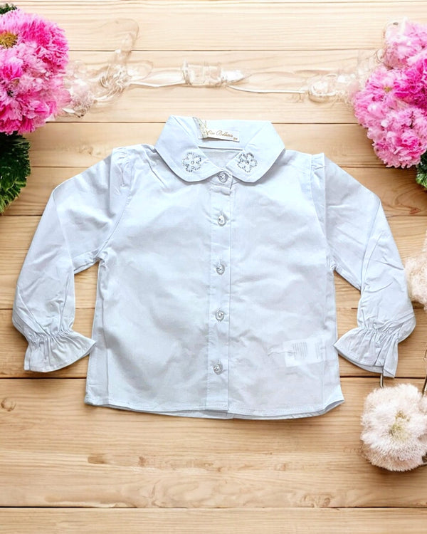 Camicia con fiori sul colletto - XNA-1655
