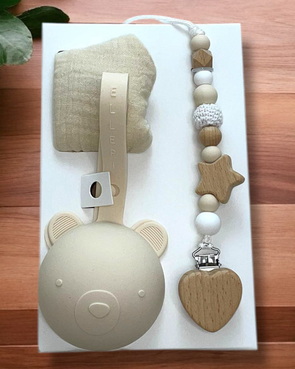 Set regalo 
DouDou+ Porta ciuccio+ Catenella in silicone - CR1016