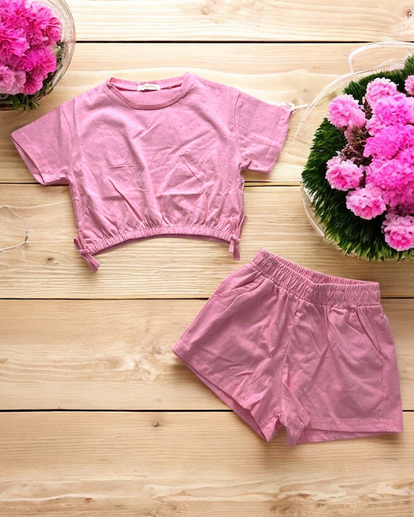 Completo con shorts brillantinato - BRA-2065