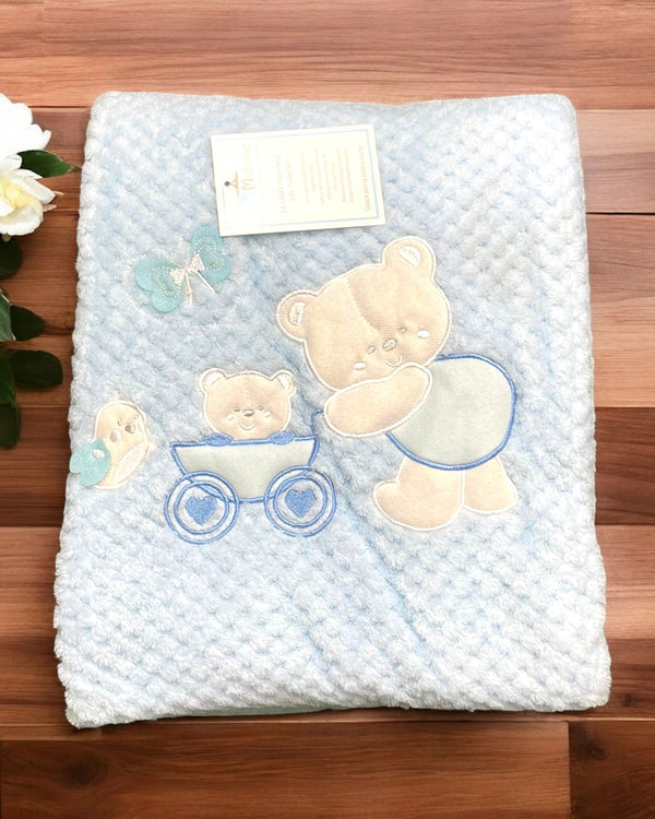 Piumoncino per culla in ciniglia con stampa orsetto
100x140 cm - CRP100/1