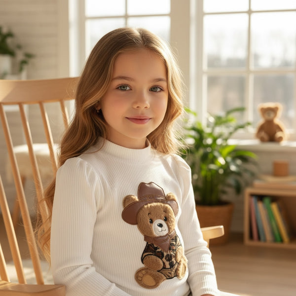 Maglia teddy con manica a sbuffo - 983552