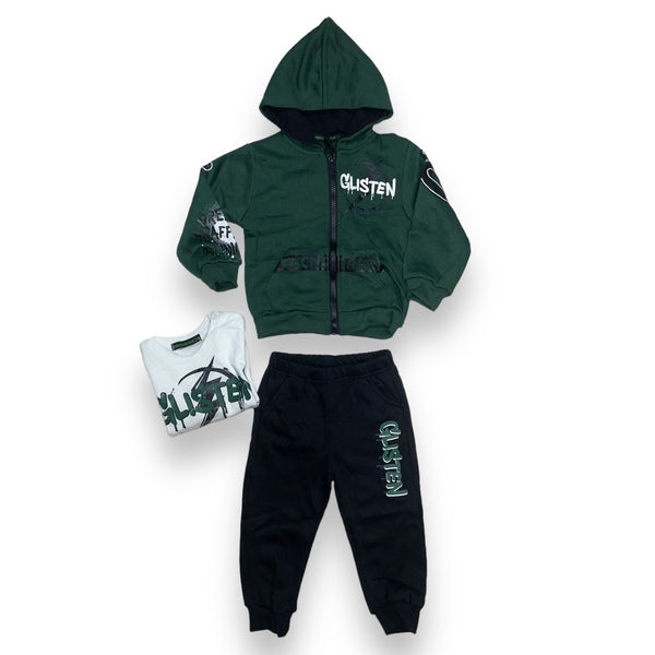 Tuta 3pz
Felpa con cappuccio e apertura con zip
Maglia girocollo
Pantalone - LF-9193