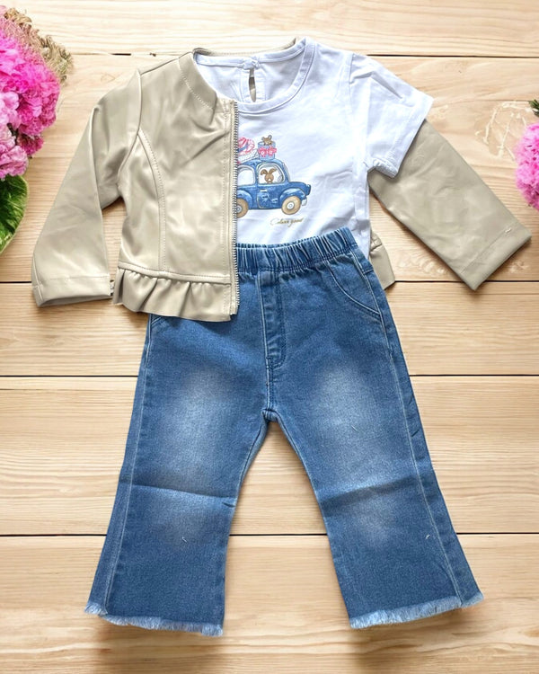 Completo
Giacca in ecopelle
T-shirt
Jeans - SR-918