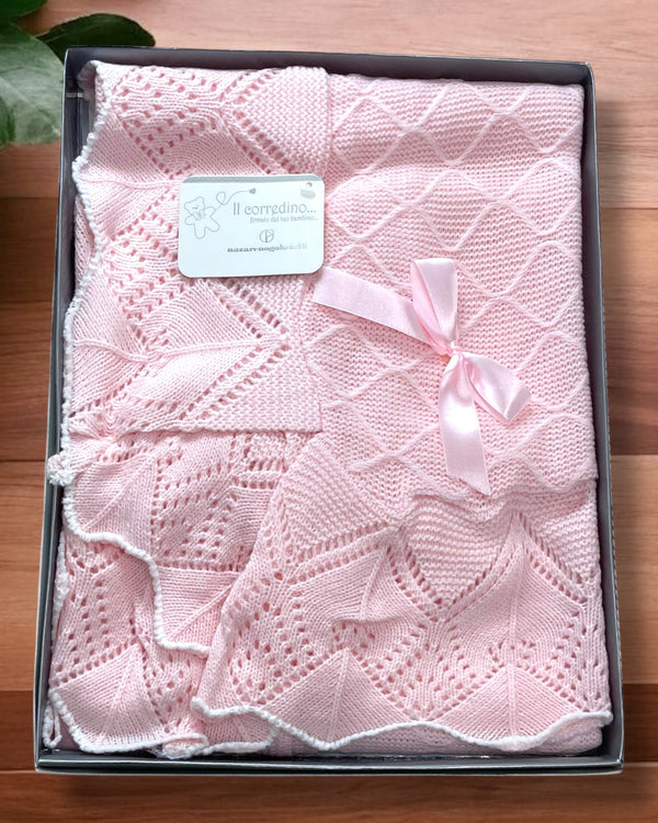 Coperta per carrozzina con voilant in lana - NG-478
