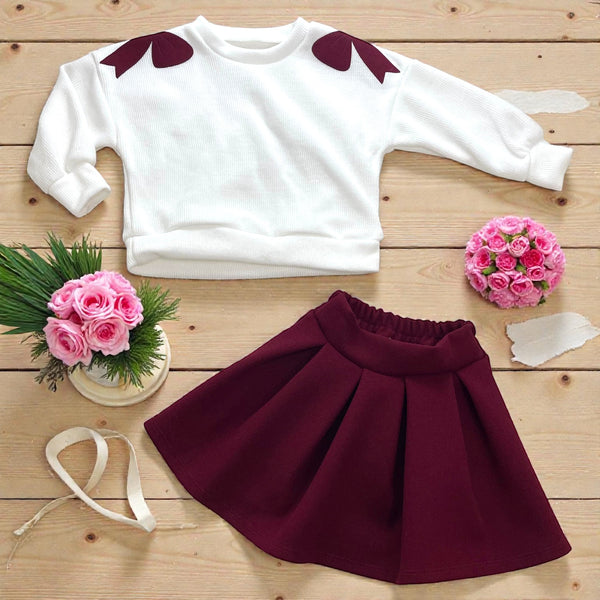 Completo con felpa con fiocchi  e gonna - 70275