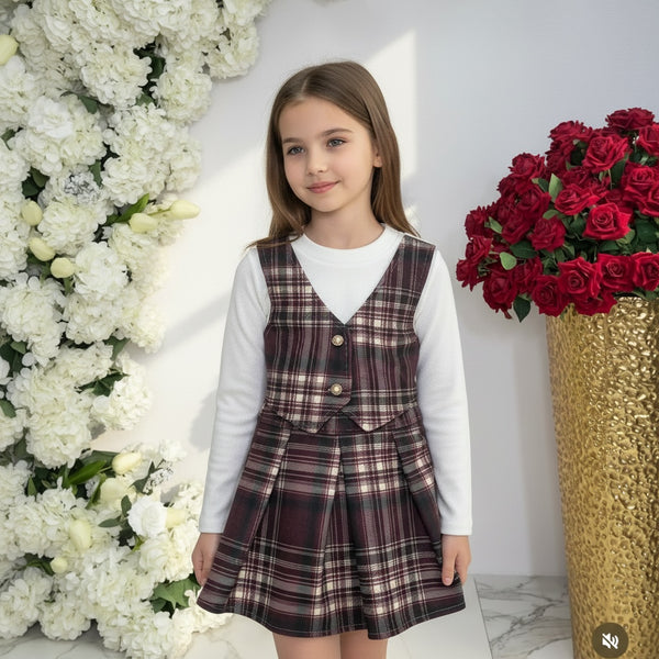 Vestitino a quadri
Corpetto con finto panciotto - 100668