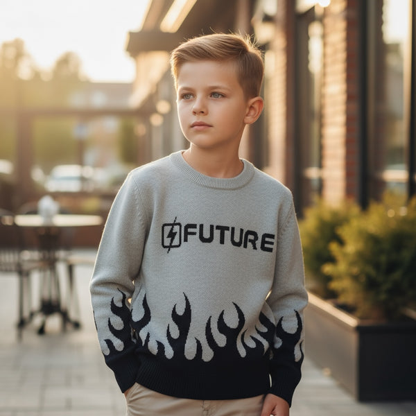 Maglioncino con fantasia fuoco - RO3813