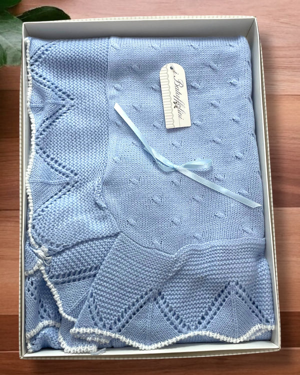 Coperta lana per carrozzina con voilant - B454.