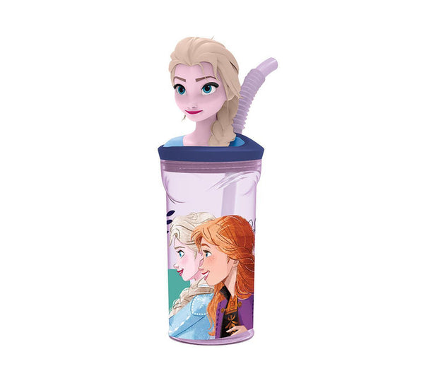 Bicchiere con cannuccia 3D Frozen - 74266 FROZEN
