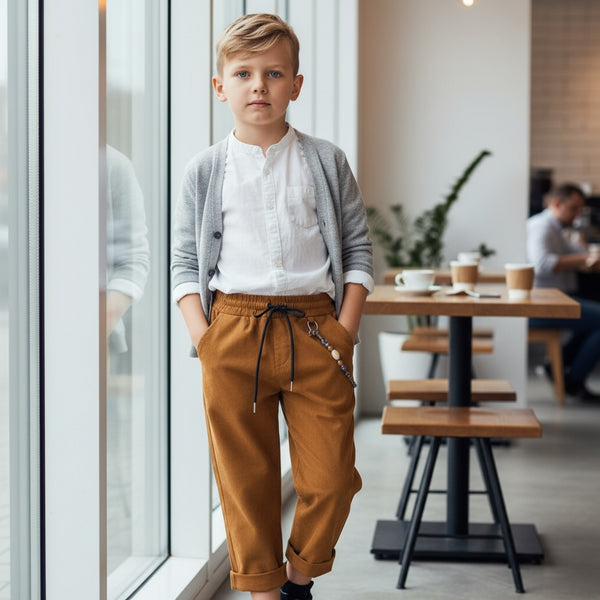 Pantalone moda con catena laterale - 0488I