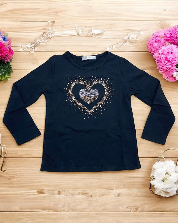 Maglia girocollo con stampa a cuore - XBA9332