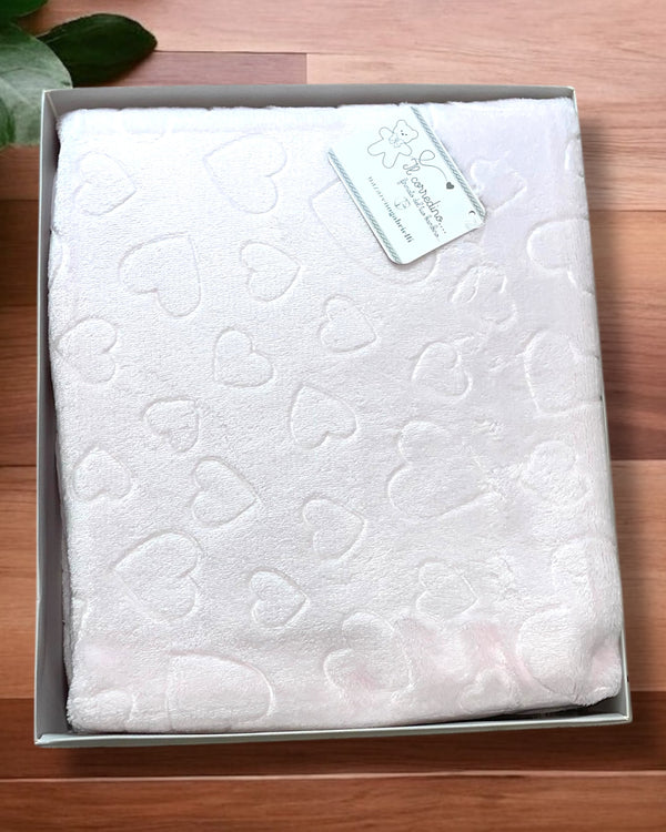 Coperta pile per culla double-face 110x140cm - NG-4839 dis. CUORI