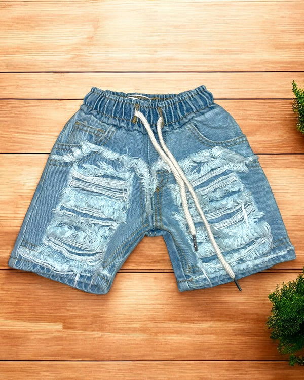 Jeans corto con elastico in vita - VG801
