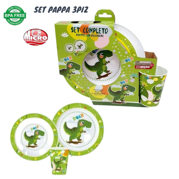 Set pappa 3pz Dinosauri - ST07559 DINOSAURI