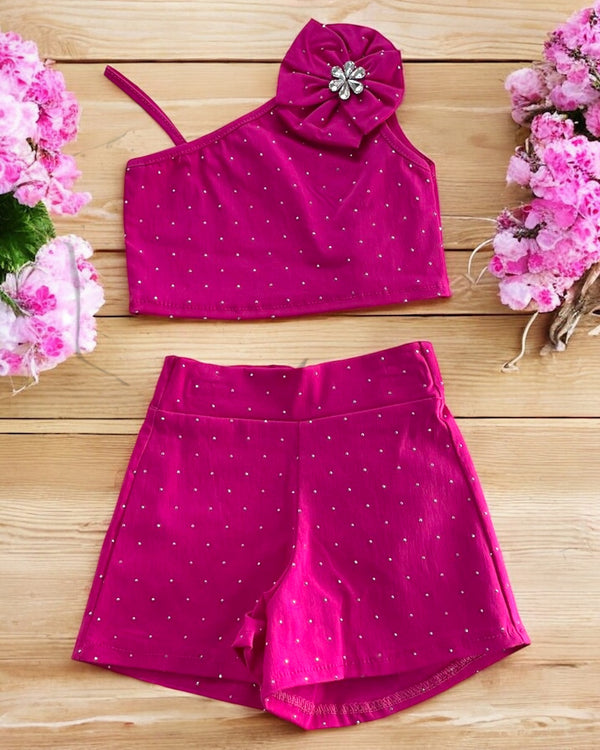 Completo top Monospalla e shorts - 5583