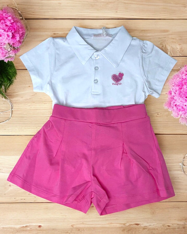 Completo polo e gonna-pantalone, perfetto per un look casual ma curato. Comodo, fresco e ideale per ogni occasione estiva. - C-5851