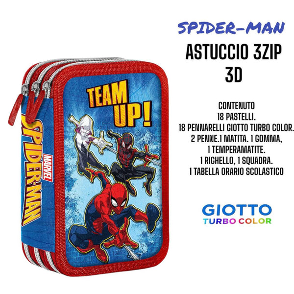 ASTUCCIO 3ZIP SPIDERMAN - ASTUCCIO 3ZIP SPIDER