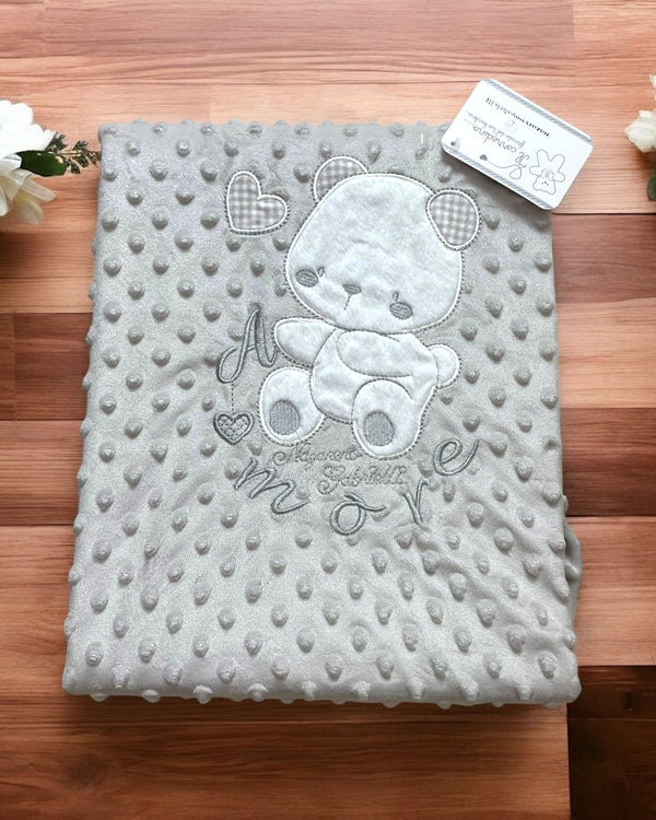 Copertina pile double-face per carrozzina 
75x100 cm - NG-4732 DIS1 AMORE